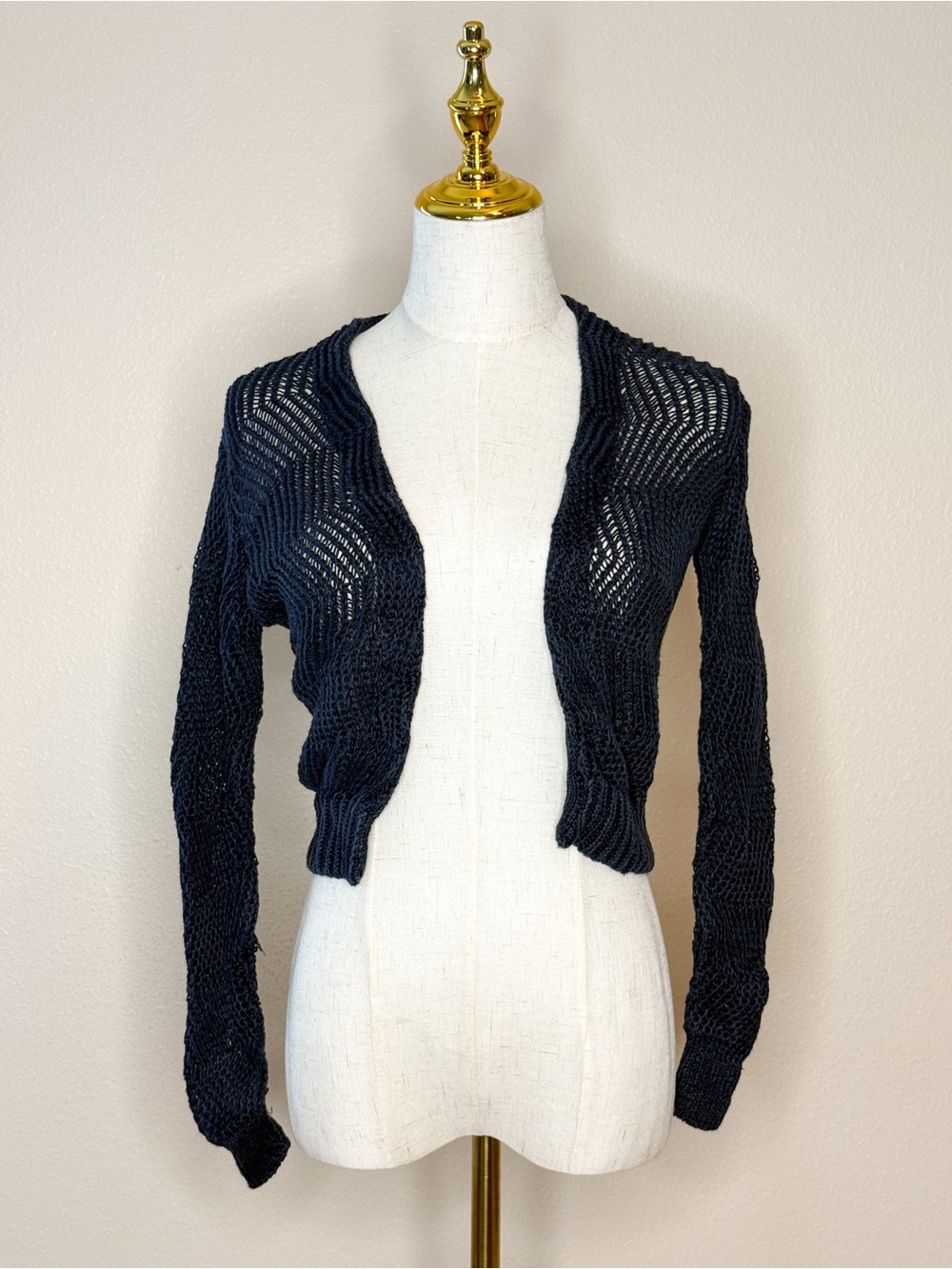 ⁠Banana Republic 100% Italian Linen Open Front Shrug Cardigan Navy XS⁠